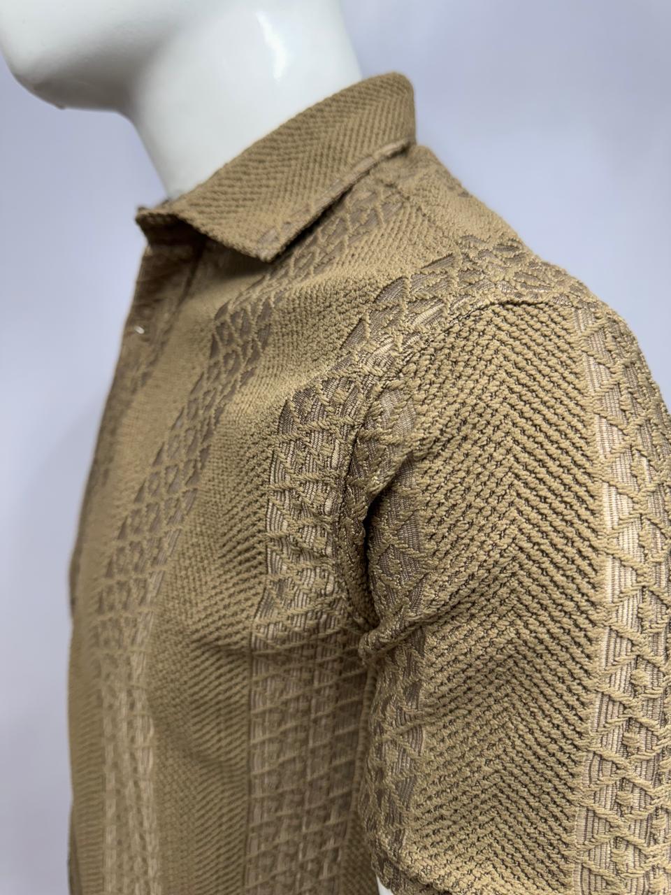 Men’s Textured Half Sleeve Shirt | Designer Pattern | Casual & Party Wear